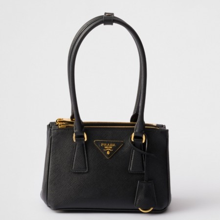Prada Mini Galleria Shoulder Bag in Black Saffiano Leather