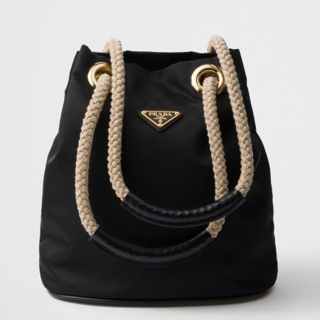 Prada Mariner Small Bucket Bag in Black Re-Nylon