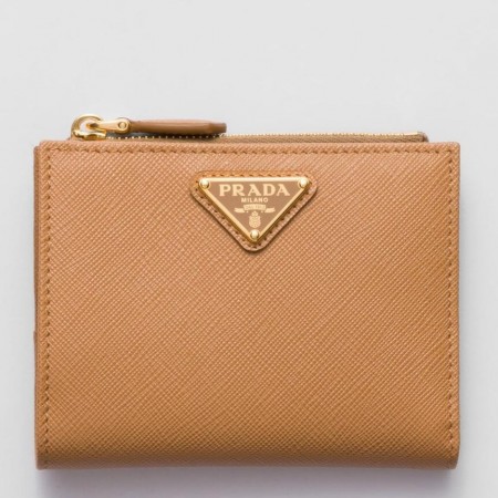 Prada Small Wallet in Caramel Saffiano Leather 