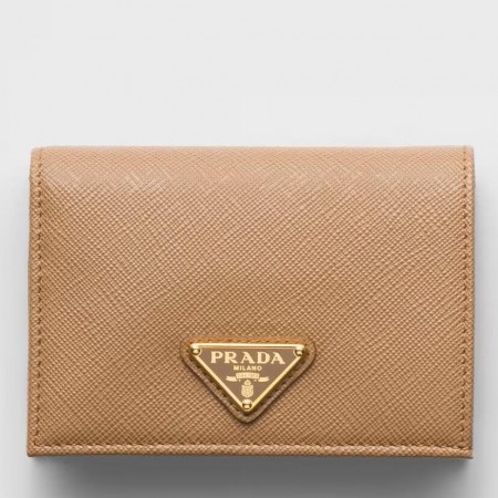 Prada Small Wallet in Caramel Saffiano Calfskin