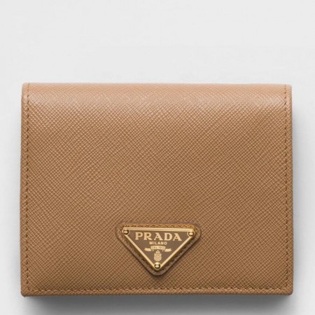 Prada Small Wallet in Brown Saffiano Leather