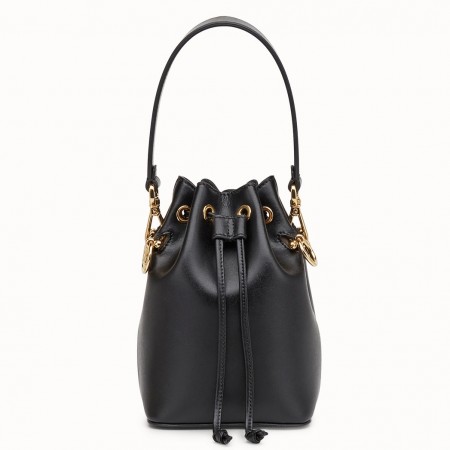 Fendi Mon Tresor Mini Bucket Bag In Black Calfskin