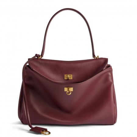Balenciaga Rodeo Medium Bag in Burgundy Calfskin