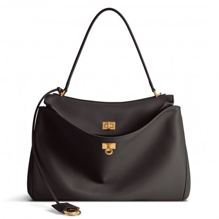 Balenciaga Rodeo Medium Bag in Chocolate Calfskin