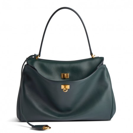 Balenciaga Rodeo Medium Bag in Dark Green Calfskin