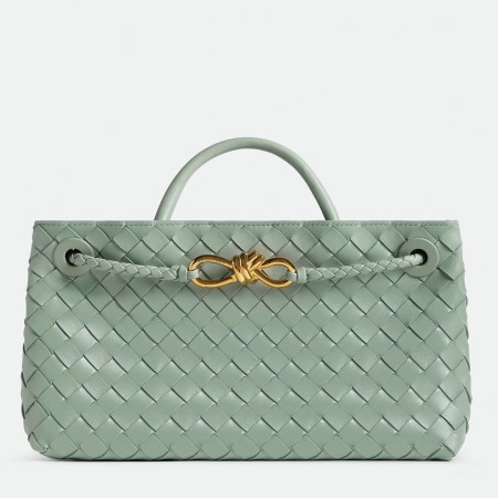 Bottega Veneta Andiamo Small East/West Bag in Sauge Intrecciato Lambskin
