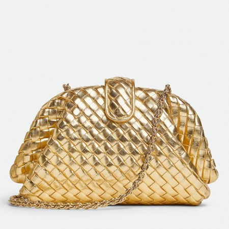 Bottega Veneta Small Lauren 1980 Bag in Gold Intrecciato Lambskin