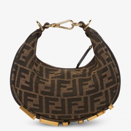 Fendi Fendigraphy Mini Bag in Brown FF Jacquard Fabric