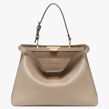 Fendi Peekaboo Soft Large Bag in Dove Gray Calfskin