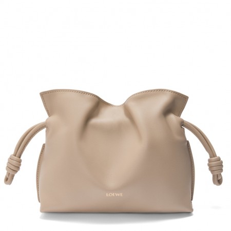 Loewe Mini Flamenco Clutch Bag in Sand Nappa Calfskin
