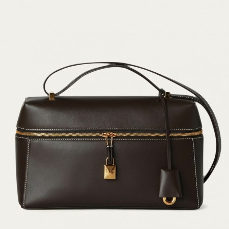 Loro Piana Extra Bag L27 in Chocolate Smooth Calfskin