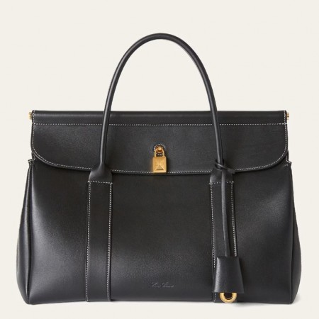 Loro Piana Loom L32 Bag in Black Smooth Calfskin