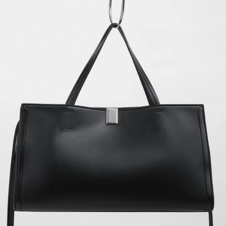 Phoebe Philo Small Kit Cabas Bag in Black Calfskin