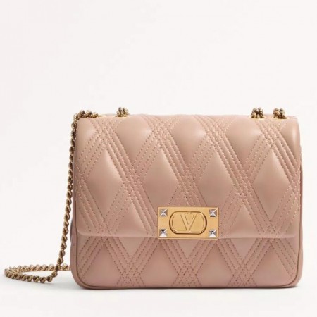 Valentino Quiltie 67 Meidum Shoulder Bag in Powder Leather