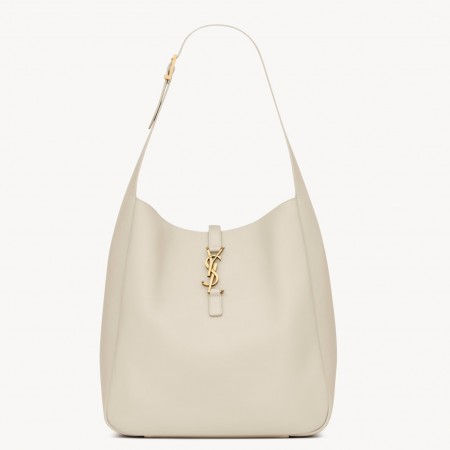 Saint Laurent Le 5 À 7 Soft Large Shoulder Bag in White Leather