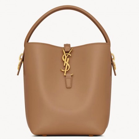 Saint Laurent Le 37 Small Bucket Bag in Caramel Leather