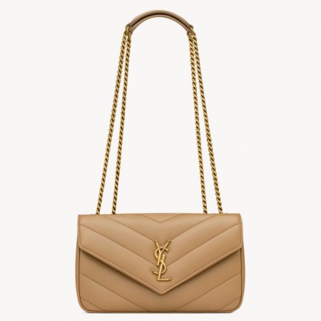 Saint Laurent LouLou Small Bag in Beige Matelasse Lambskin