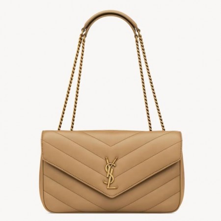 Saint Laurent LouLou Medium Bag in Beige Matelasse Lambskin