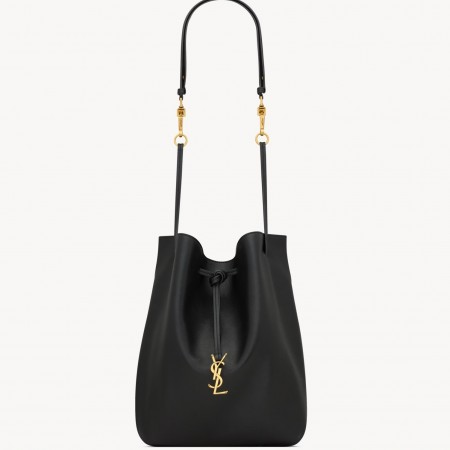 Saint Laurent Paris VII Pochon in Black Lambskin 