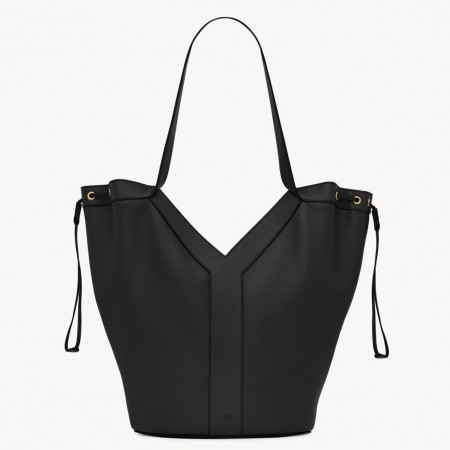 Saint Laurent Y Large Hobo Bag in Black Calfskin
