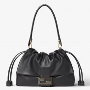 Fendi Mamma Baguette Large Bag in Black Nappa Leather