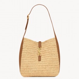 Saint Laurent Le 5 À 7 Small Shoulder Bag in Raffia