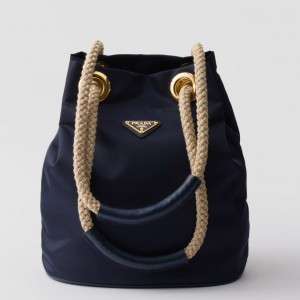 Prada Mariner Small Bucket Bag in Blue Re-Nylon