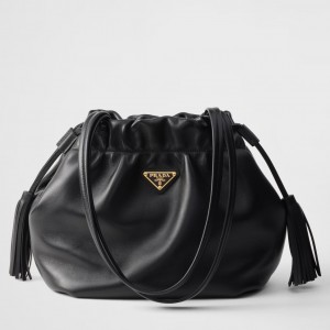 Prada Shoulder Bag in Black Nappa Leather 