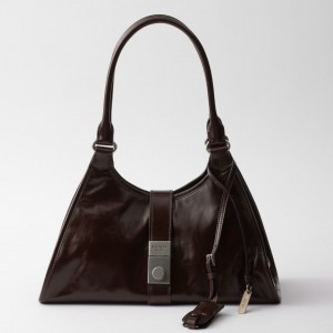 Prada Medium Tote Bag in Burgundy Vintage Leather