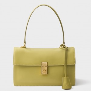 Prada Soft Sound Medium Shoulder Bag in Pistachio Green Calfskin