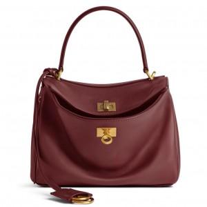 Balenciaga Rodeo Mini Bag in Burgundy Calfskin