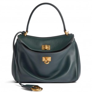 Balenciaga Rodeo Mini Bag in Dark Green Calfskin