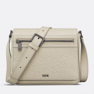 Dior Men's Messenger Bag with Flap in Beige Gravity Leather