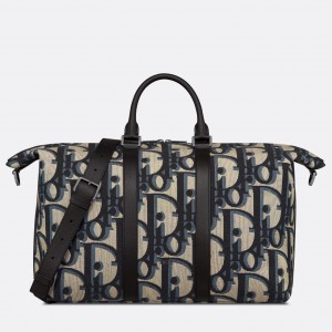 Dior Weekender 40 Bag in Beige Maxi Dior Oblique Jacquard