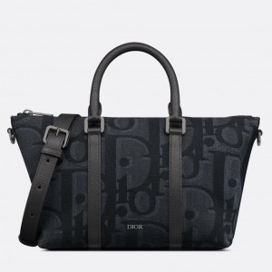 Dior Weekender 25 Bag in Black Maxi Dior Oblique Jacquard