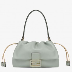 Fendi Mamma Baguette Medium Bag in Matcha Green Nappa Leather
