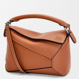 Loewe Puzzle Mini Bag in Brown Classic Calfskin
