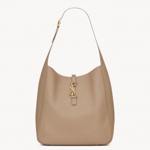 Saint Laurent Le 5 À 7 Soft Large Shoulder Bag in Grey Leather