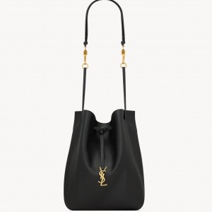 Saint Laurent Paris VII Pochon in Black Lambskin 