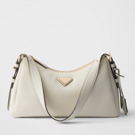 Prada Aimee Medium Shoulder Bag in White Leather 