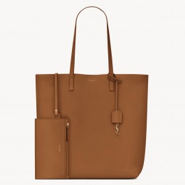 Saint Laurent North/South Shopping Bag in Brown Calfskin