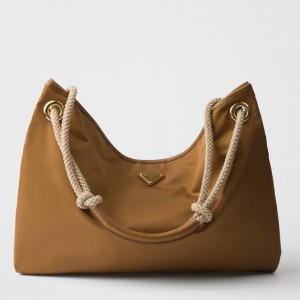 Prada Mariner Large Shoulder Bag in Brandy Re-Nylon