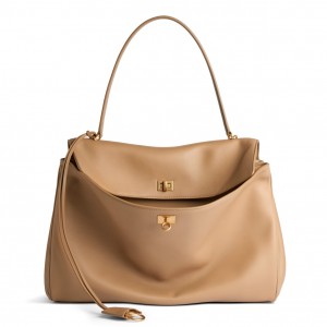 Balenciaga Rodeo Large Bag in Latte Calfskin