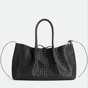 Bottega Veneta Pinacoteca Small Bag in Black Intrecciato Calfskin