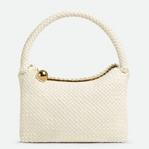 Bottega Veneta Tosca Bag in White Intrecciato Calfskin