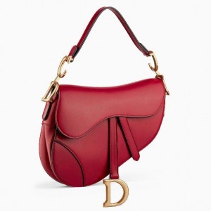 Dior Saddle Bag In Red Calfskin