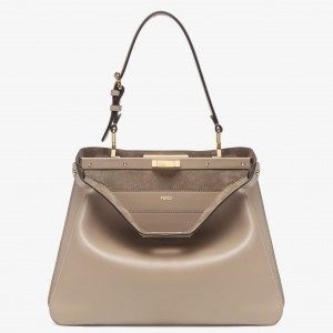 Fendi Peekaboo Soft Medium Bag in Dove Gray Calfskin