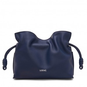 Loewe Mini Flamenco Clutch Bag in Abyss Blue Nappa Calfskin