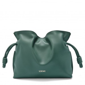 Loewe Mini Flamenco Clutch Bag in Vetiver Nappa Calfskin