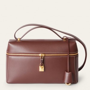 Loro Piana Extra Bag L27 in Burgundy Smooth Calfskin